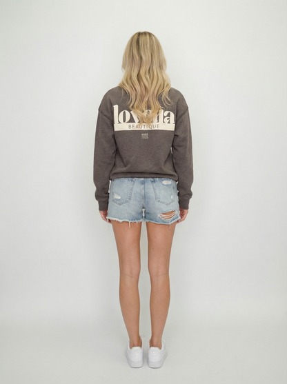 Effortlessly cozy Lovelia Beautique logo crewneck sweatshirt