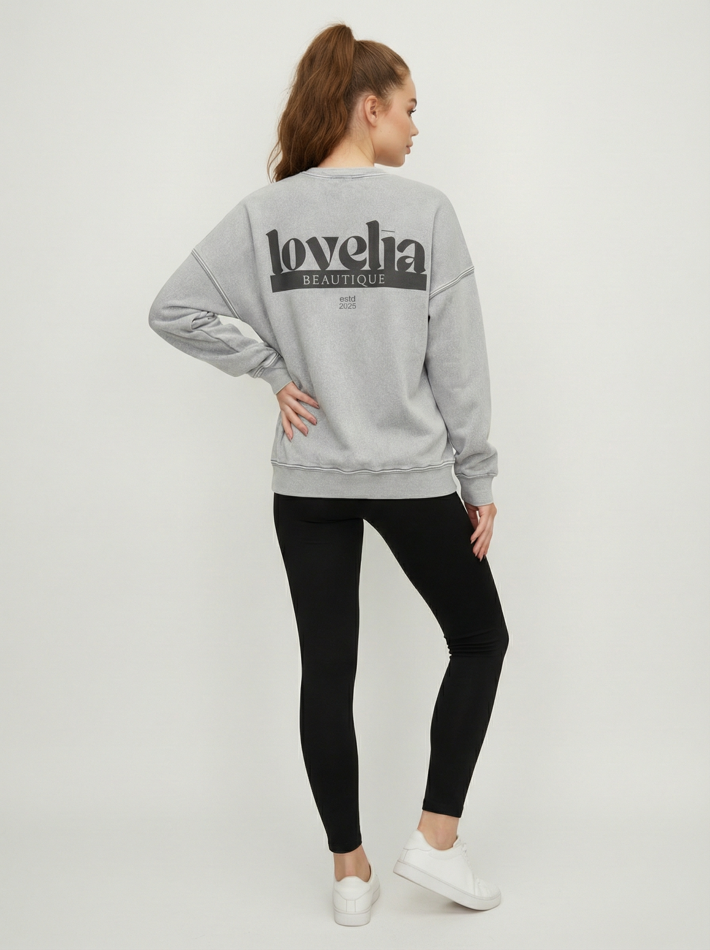 Effortlessly cozy Lovelia Beautique logo crewneck sweatshirt