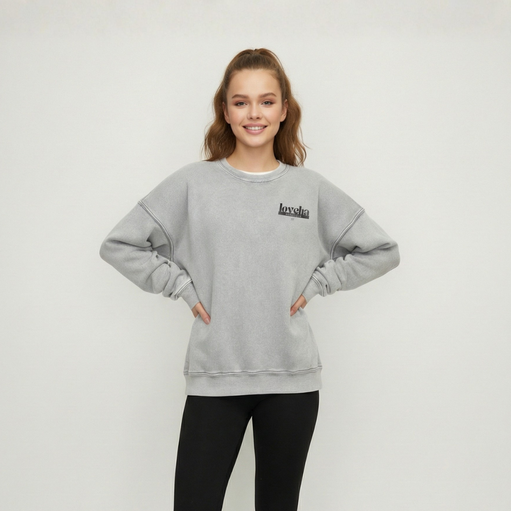 Effortlessly cozy Lovelia Beautique logo crewneck sweatshirt
